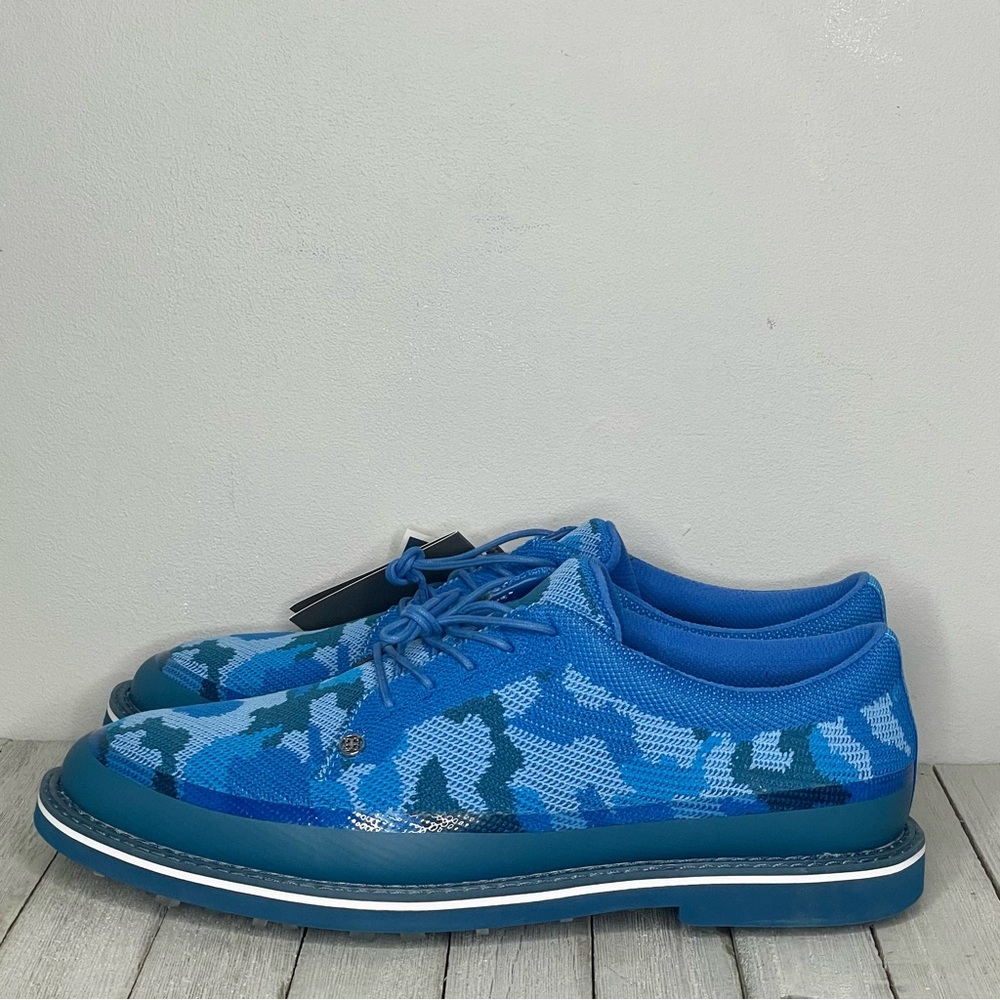 G/FORE Blue Camouflage Knit Golf Sneakers